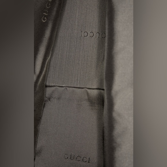 Gucci Bamboo Shoulder Bag Nylon Black Silver Handbag AUTHENTIC - Picture 12 of 14